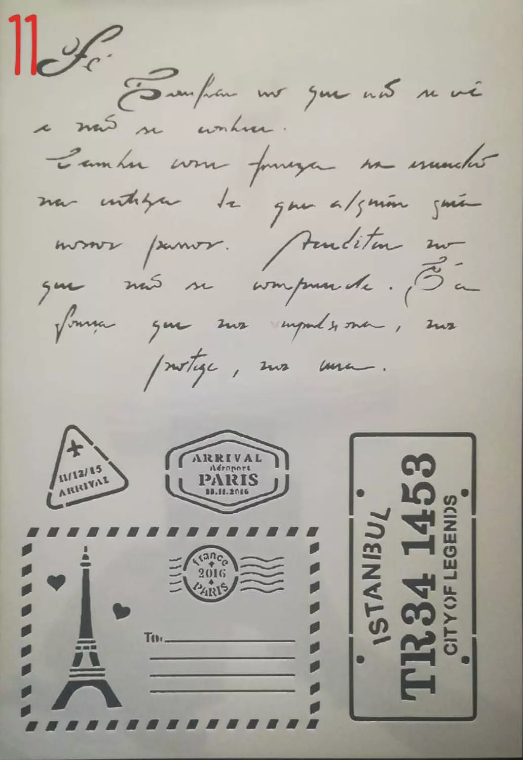 استنسل مفرغ (اشكال مختلفة) Stencils(Different forms) A4 8