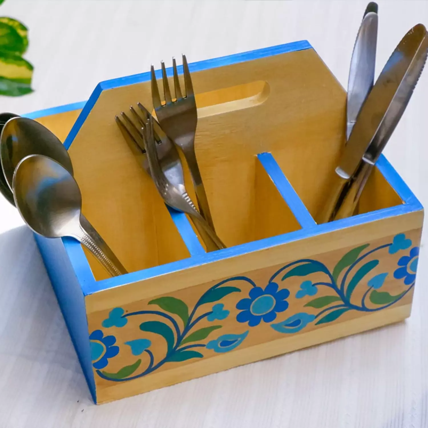 Couvert holder - Strip flower blue image