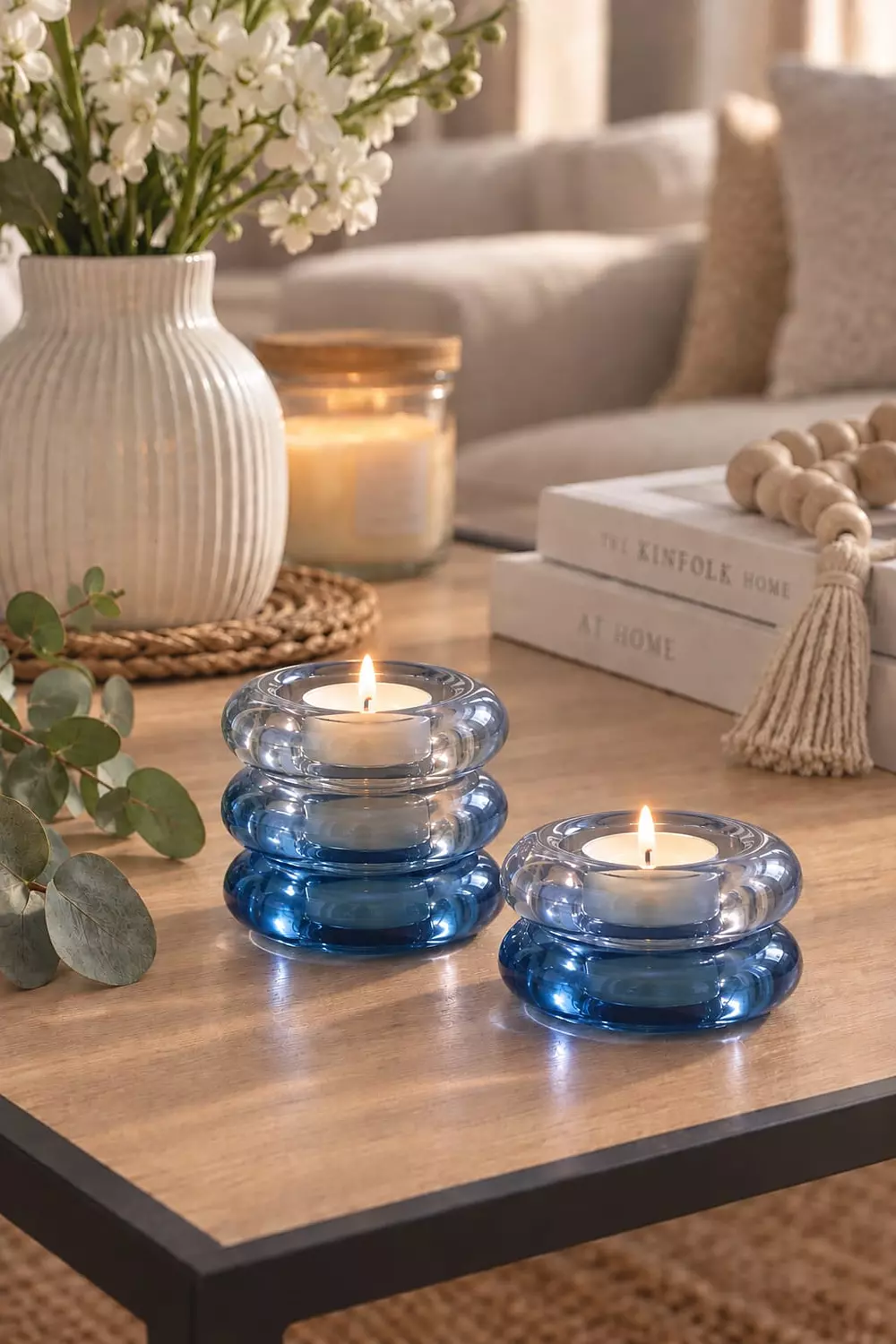 Bubble Glass Tealight Candle Holder Set of 2 – Handmade Pyrex 4