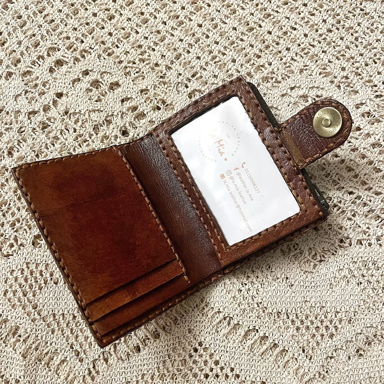 Tooled floral vines small leather wallet 2