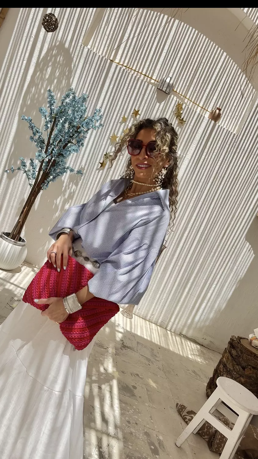 Puffy Sleeves Striped Shirt (3139) hover image
