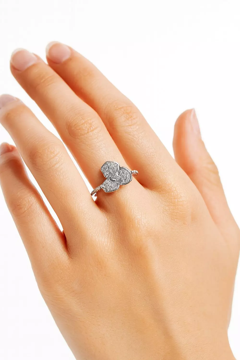 Silver Ring Sparkling Blossom 1