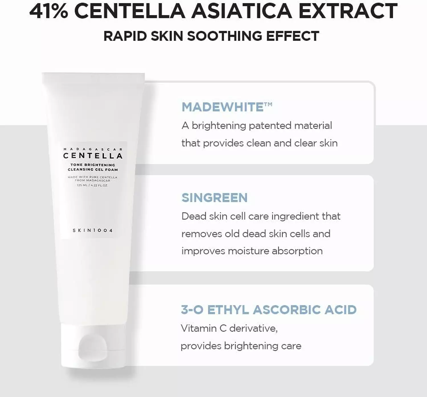 SKIN 1004 Madagascar Centella Tone Brightening Cleansing Gel Foam | Gentle Exfoliating Face Wash for Radiance 2