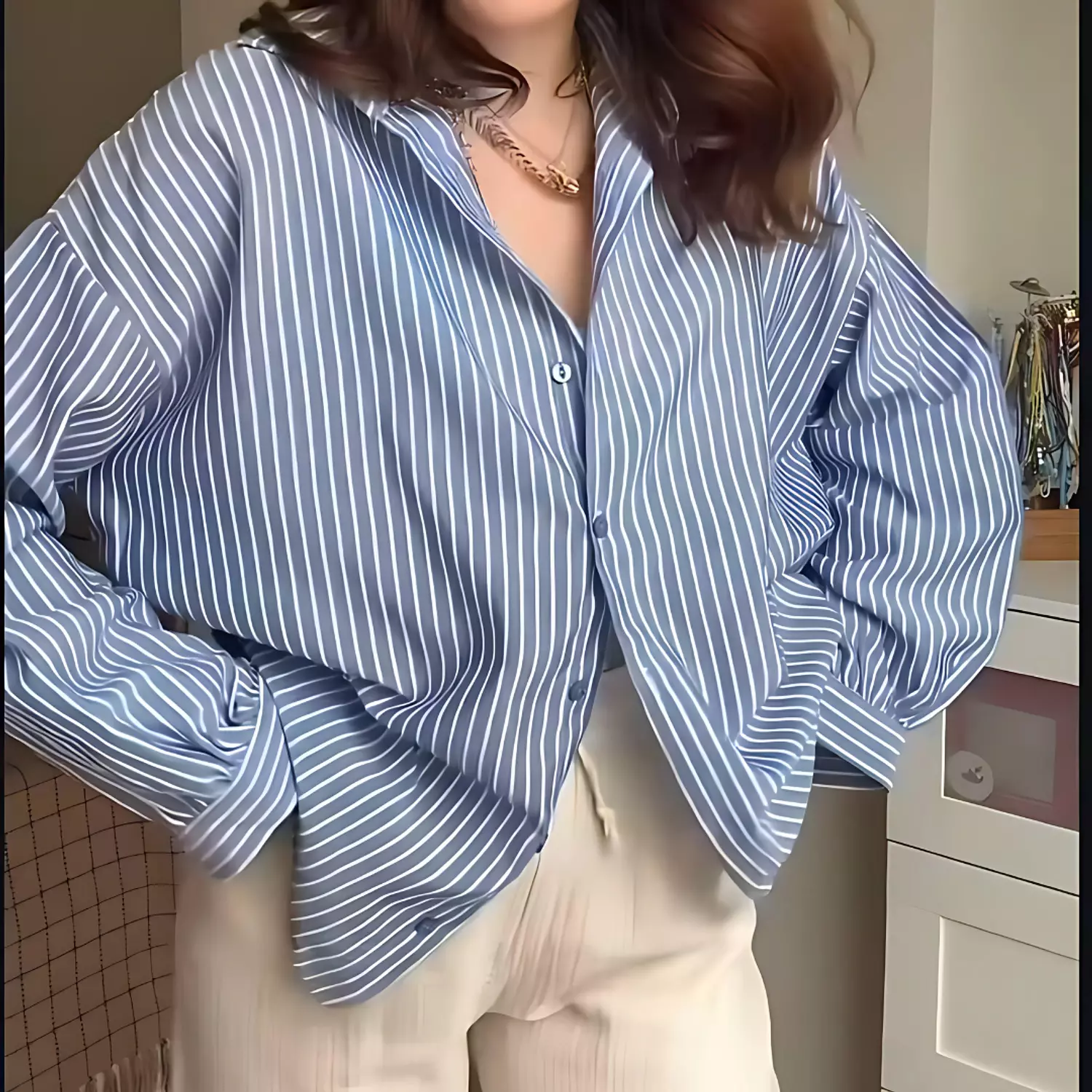 striped blouse image
