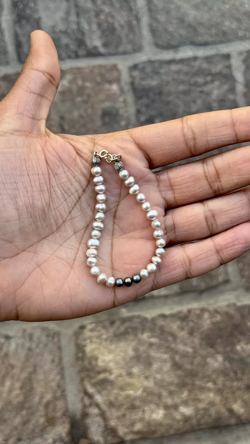 Grey Pearl Bracelet hover image