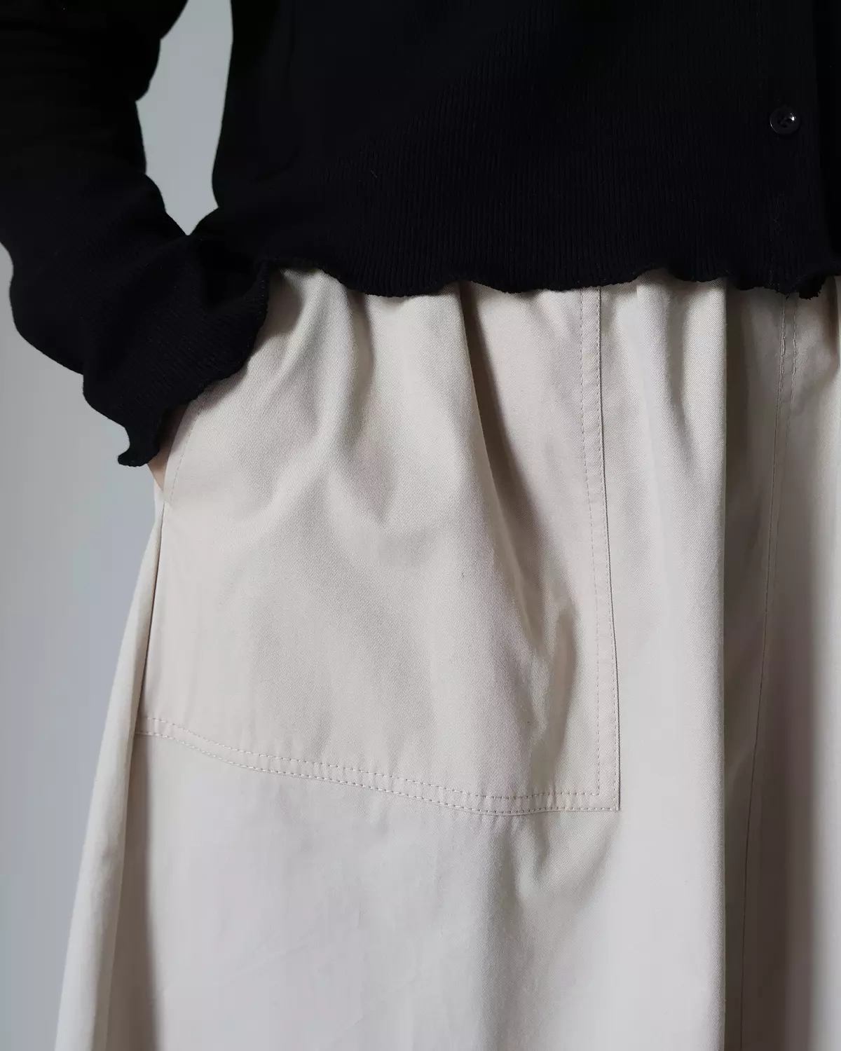 GABARDINE A LINE SKIRT BEIGE TEENAGE 2