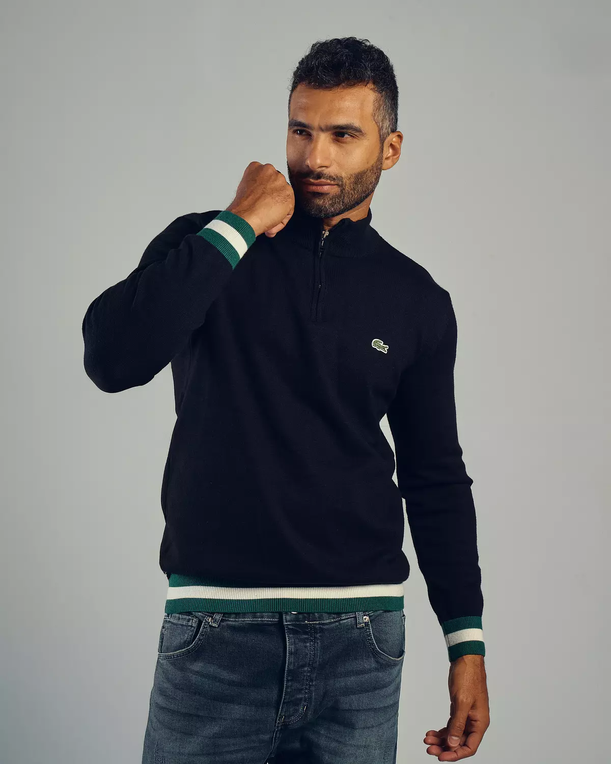 Lacoste Knit Quarter Zipper Shirt hover image