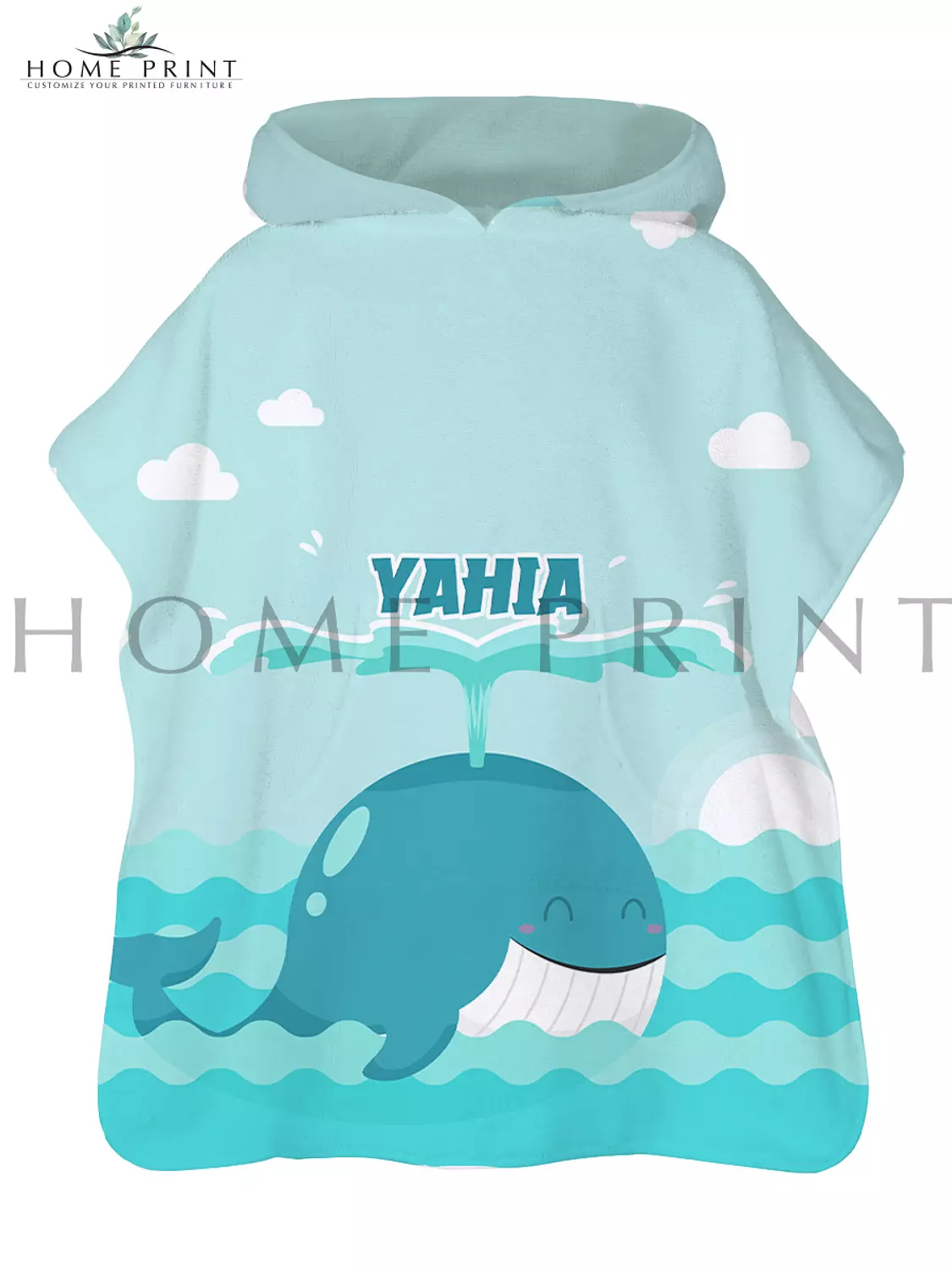 Microfiber Poncho - Whale  - Multi Color Design  image