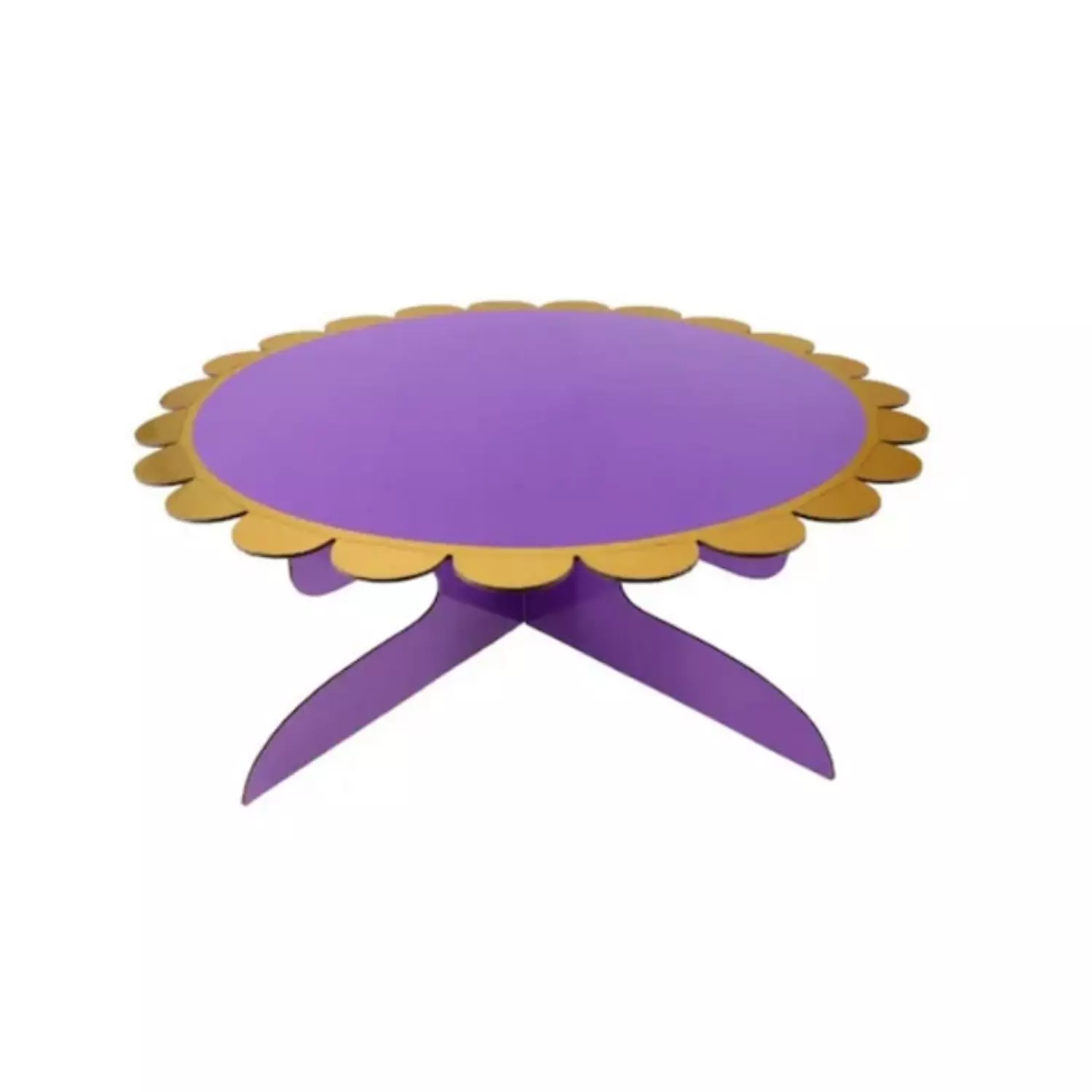 Purple With Gold Border Cake Stand image