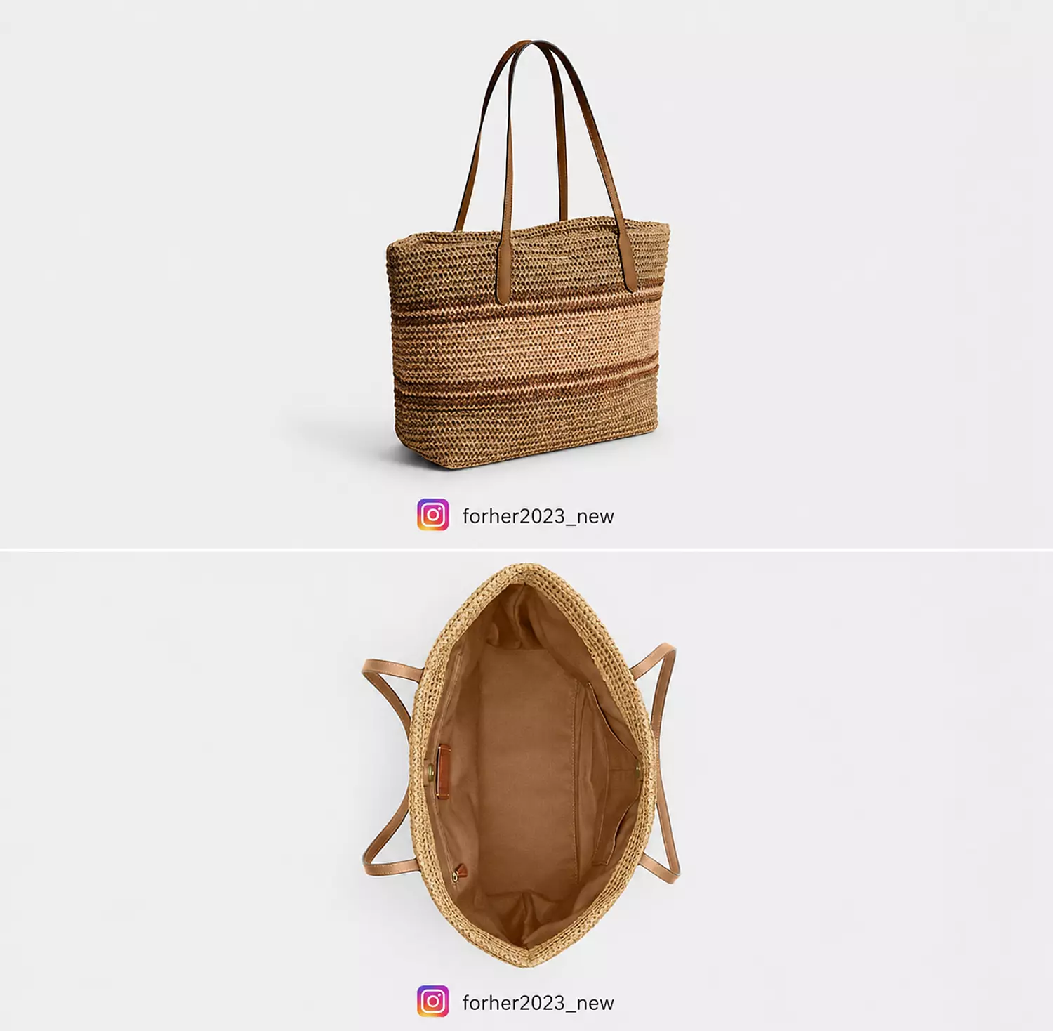 Coach city tote bag in straw 2