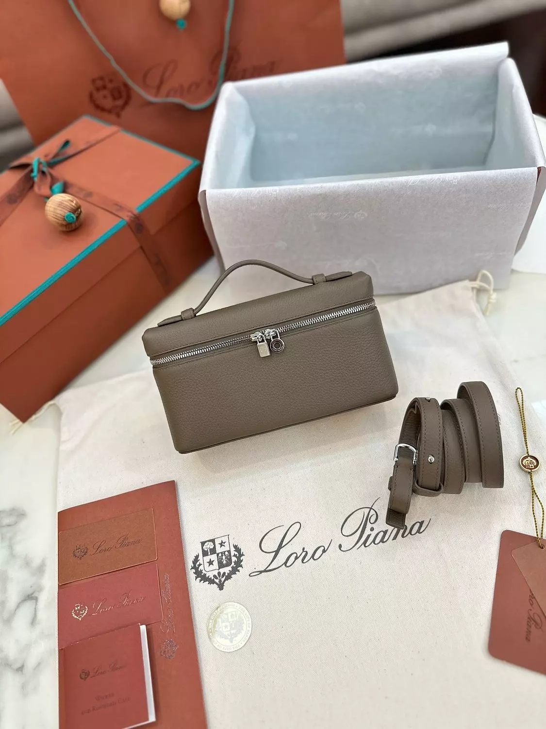 Loro piana L19 elephant grey with silver Hardware  image