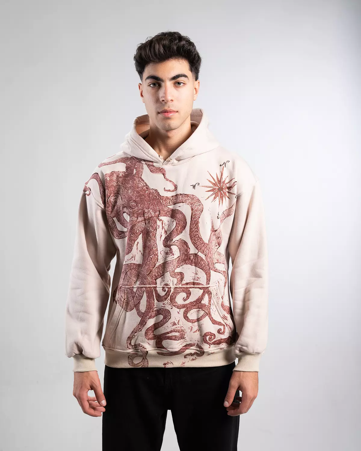 “ Attack from the DeeP” hand -printed & painted hoodie  image