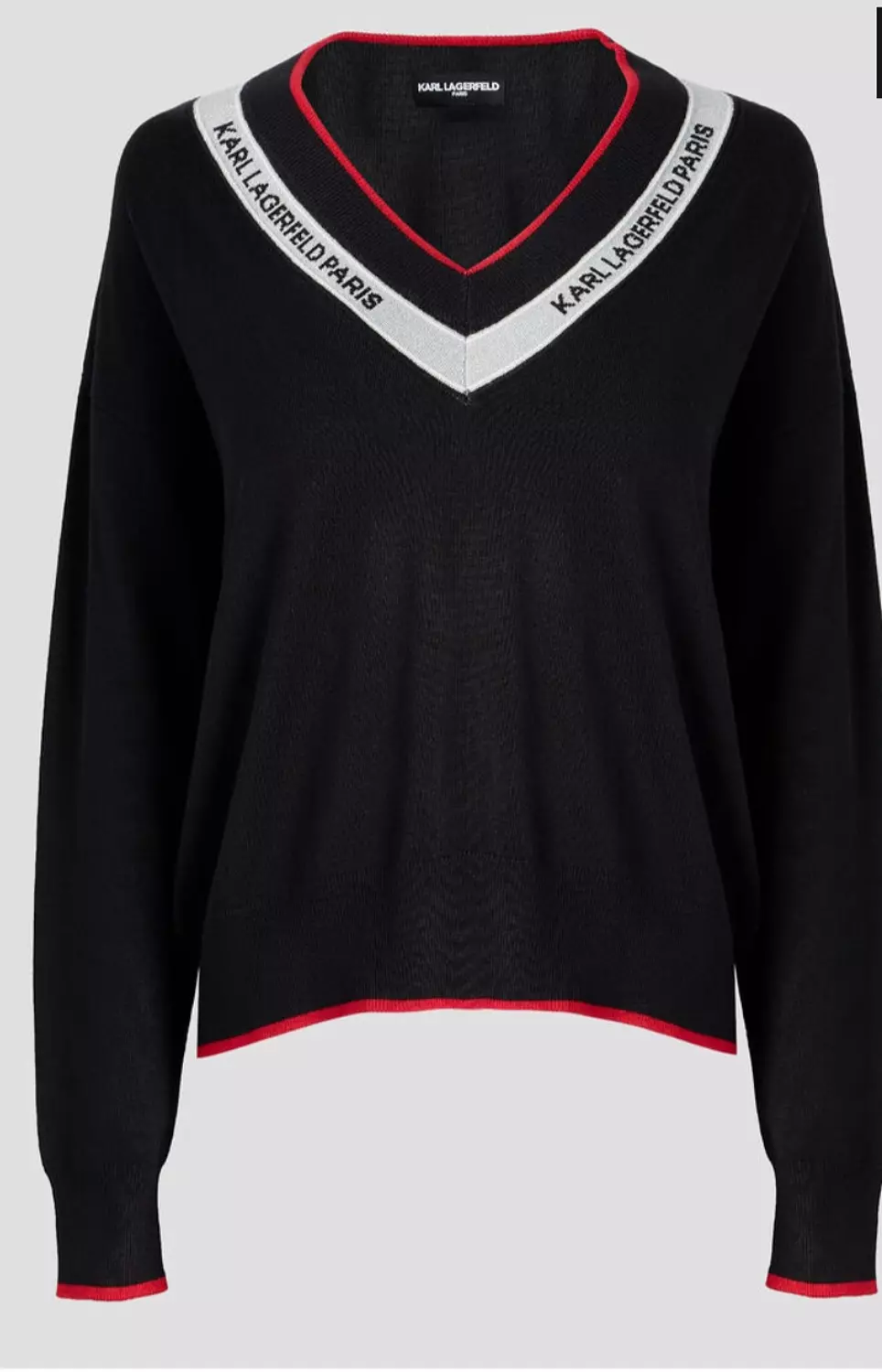 KARL Lagerfeld Paris knit sweater that offers a sophisticated and sporty aesthetic hover image