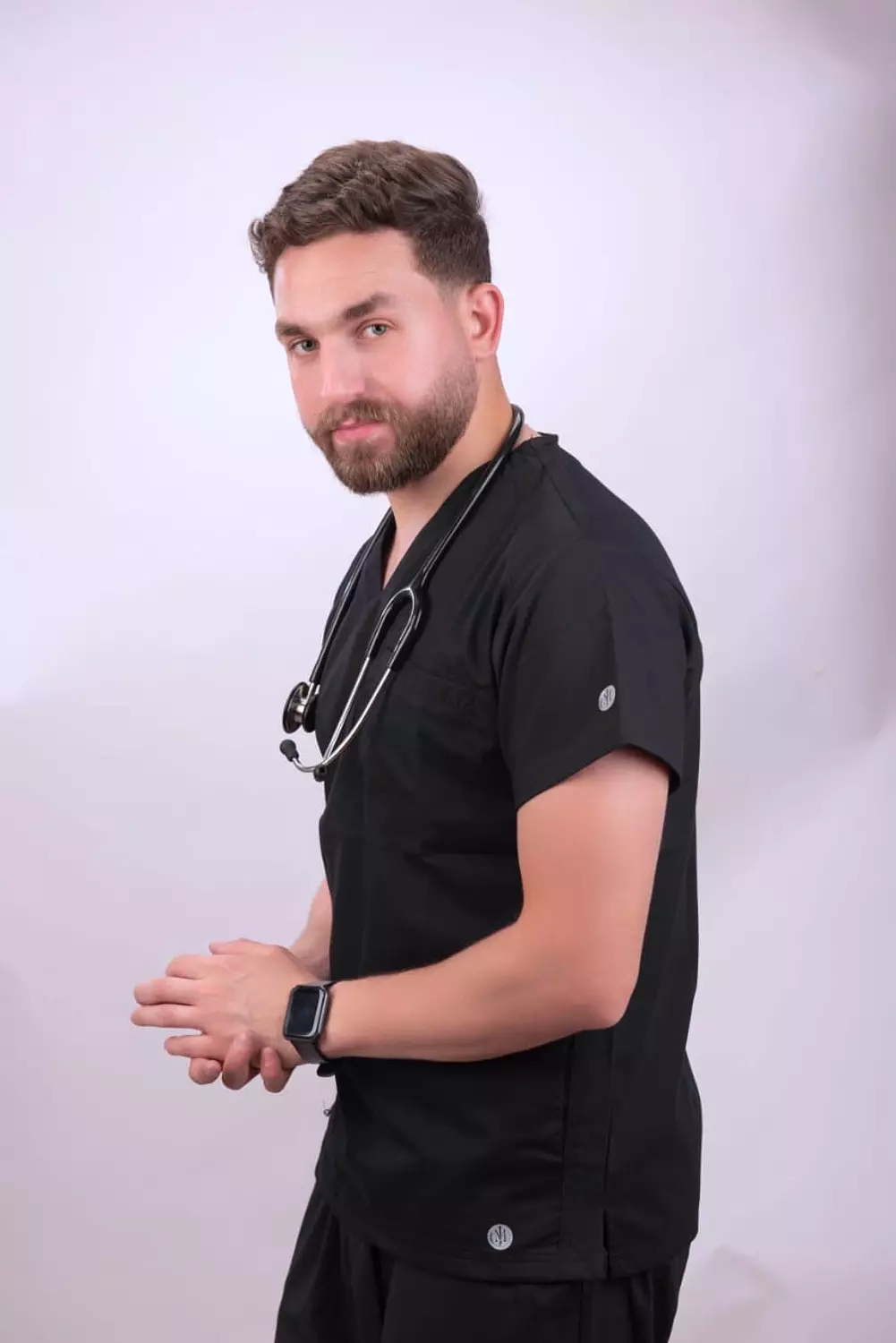 V Neck black scrub XXXL image