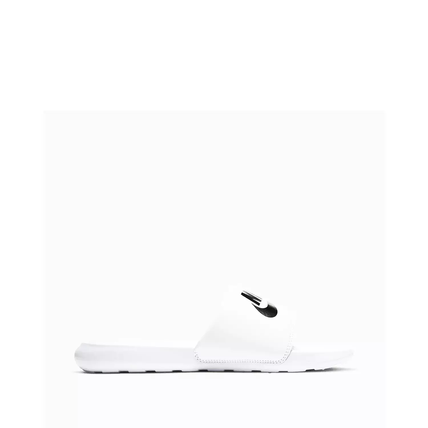 Nike Victori One slide in white with a black logo image