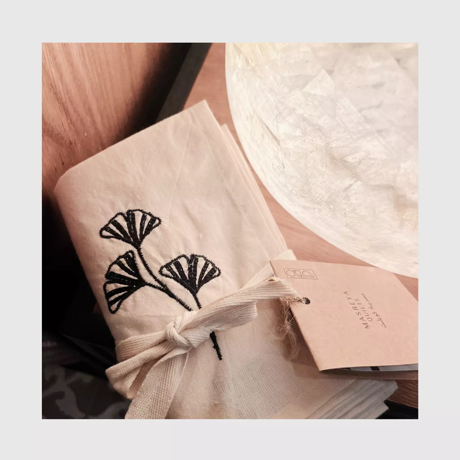 Cotton embroidered Lotus Bloom napkins  image