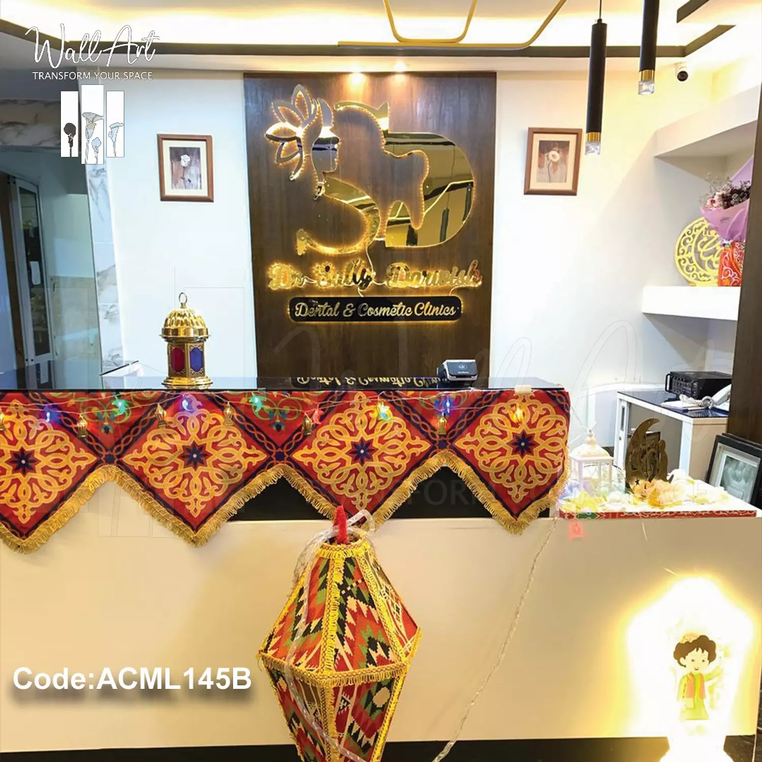 ACML145-Lighted Golden Acrylic Logo  3