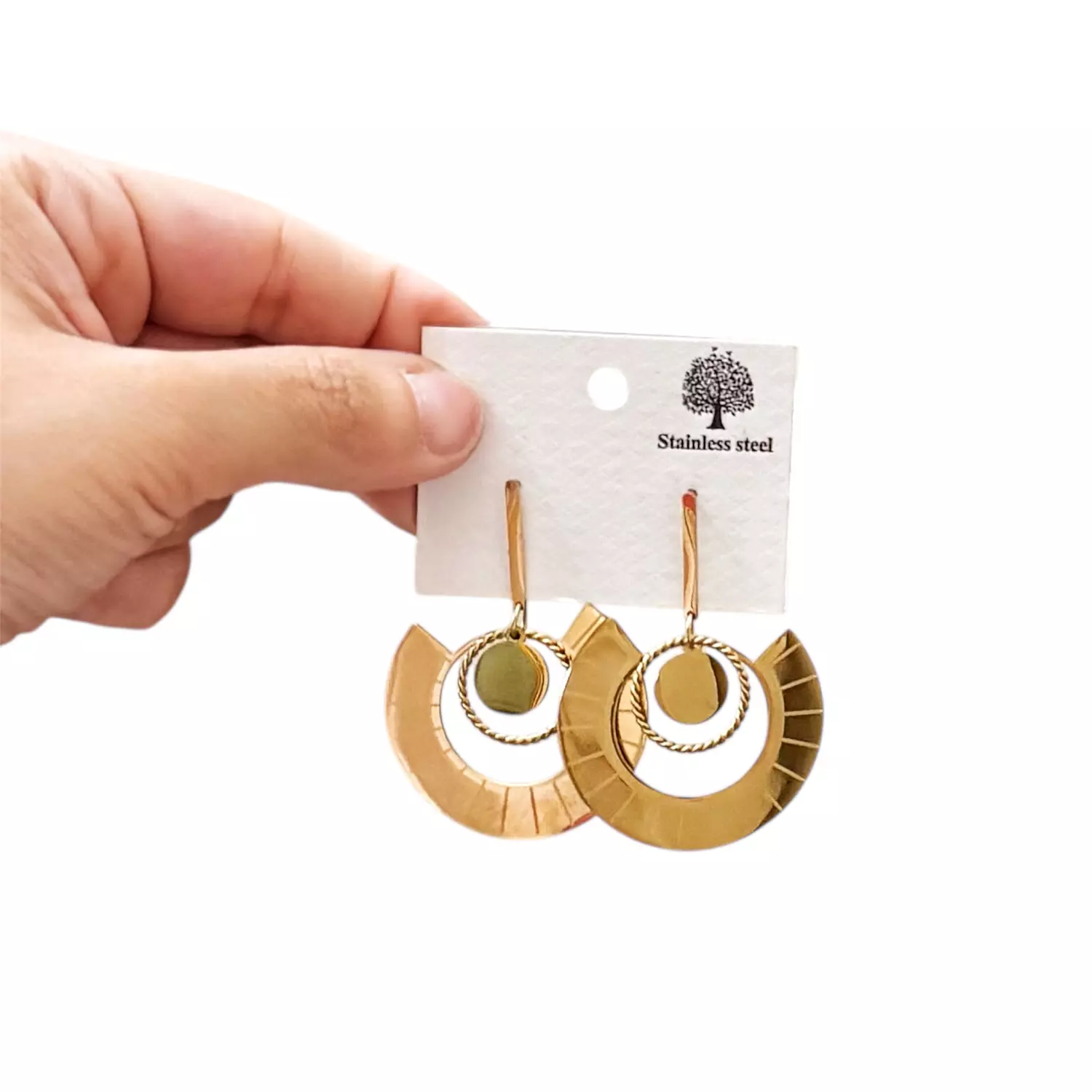Dangly Stainless Steel Earrings 2 4
