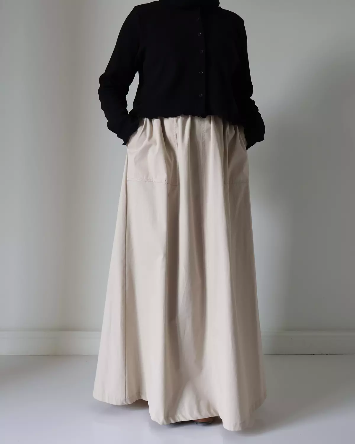 GABARDINE A LINE SKIRT BEIGE TEENAGE 3