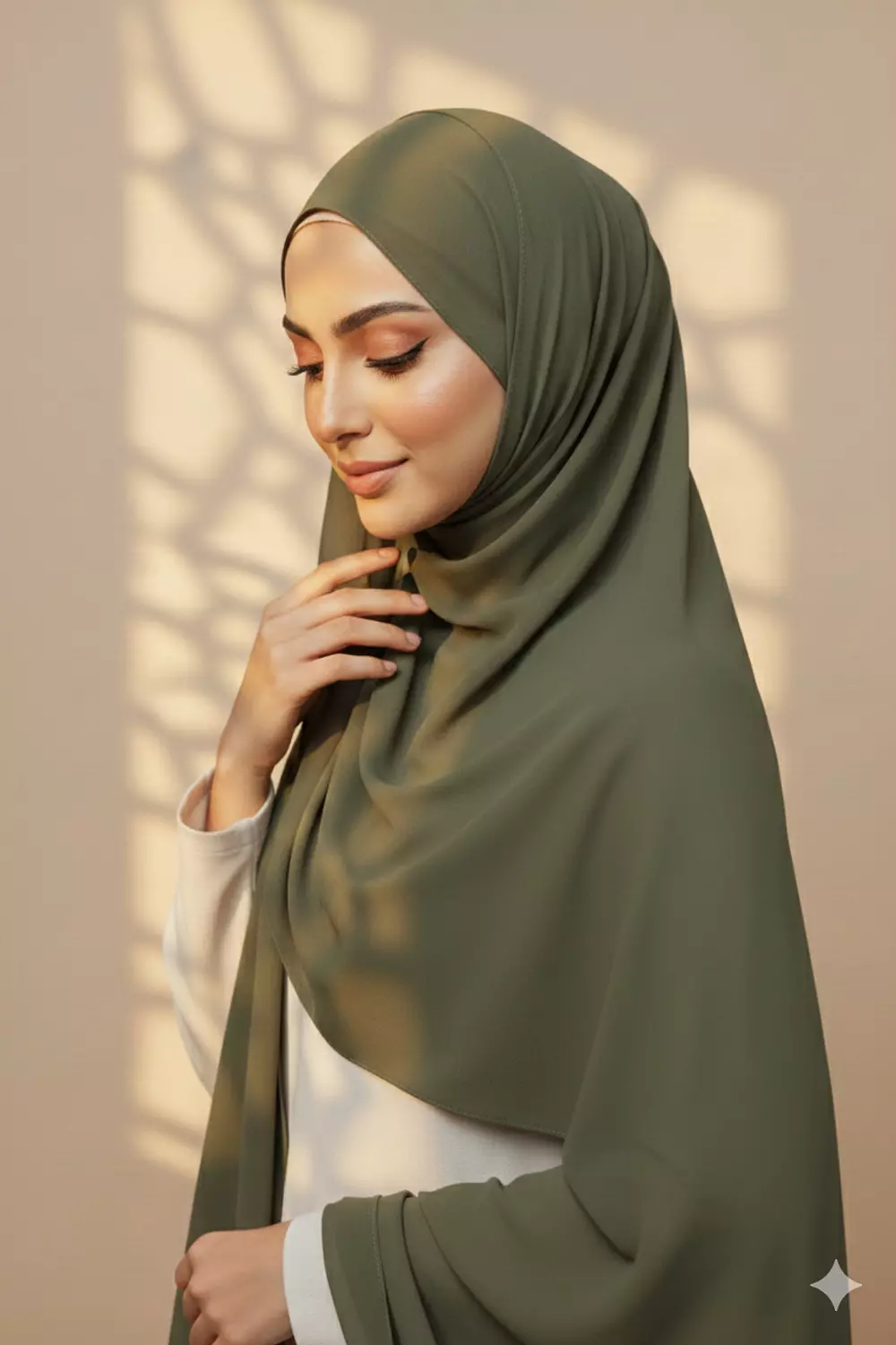 طرحة سادة أخضر ماتشا hover image