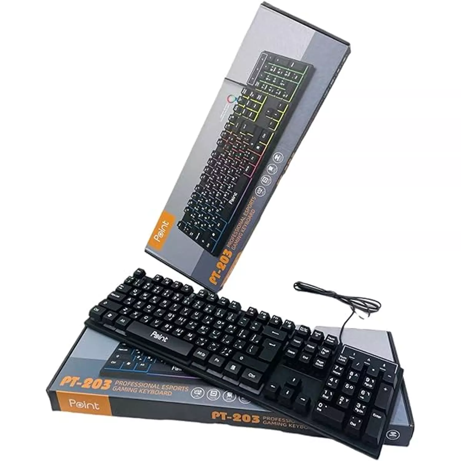 PT-203 Gaming Keyboard – Professional Esports, Suspension Keycaps, USB, Windows & Mac Compatible 2