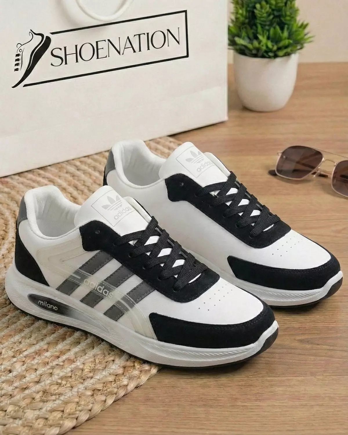 Big Size Men’s Adidas Shoes -Black & White 5