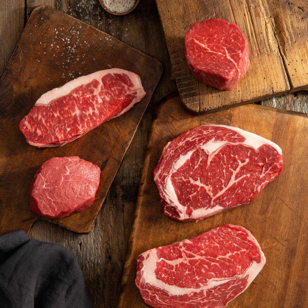 <p style="text-align: center"><br>⭐⭐⭐⭐⭐</p><h2 style="text-align: center">USDA Choice Family Steak Pack</h2>