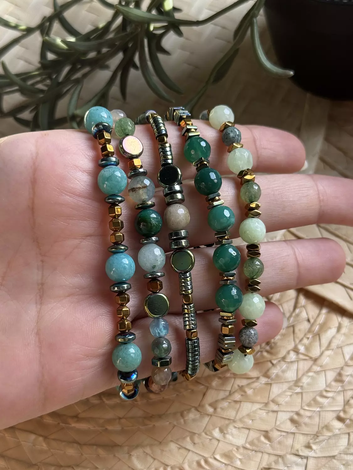 Hematite / Agate Green Bracelet ( Stock ) image