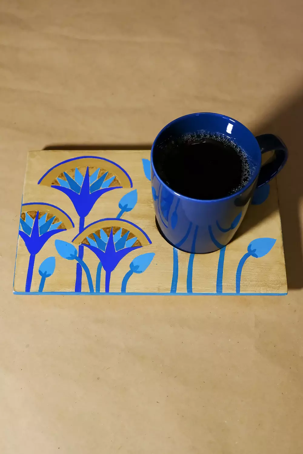 Lotus 1 blue coaster & mug 01 image