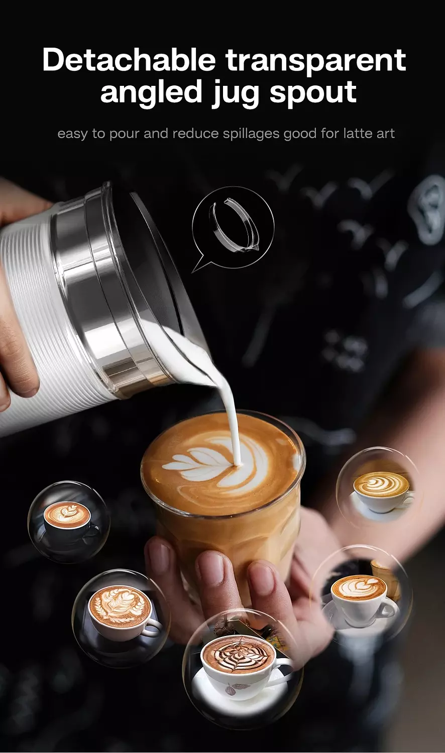 HiBREW M1A Automatic 4-in-1 Milk Frother & Milk Warmer | Hot & Cold Foam | One-Touch Operation 7
