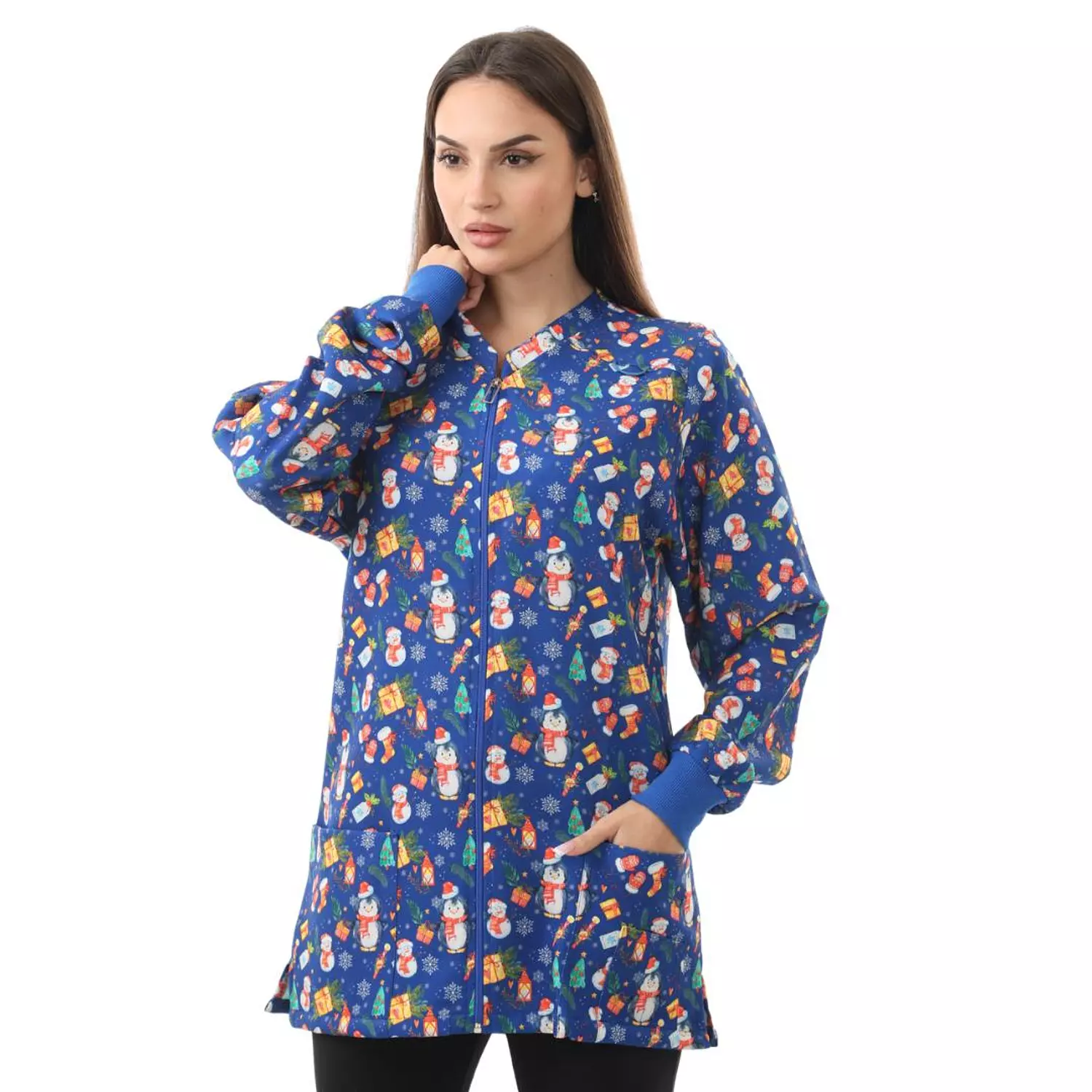 Blue Christmas Lab Coat 1