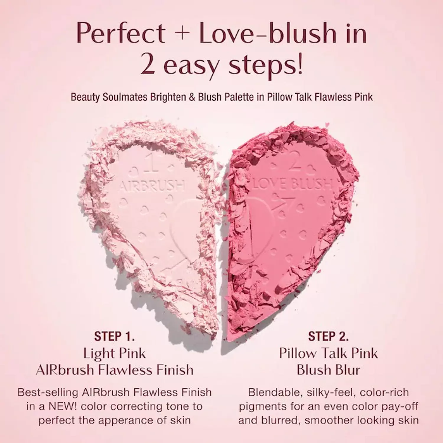 Charlotte Tilbury  Pillow Talk Beauty Soulmates Airbrush Flawless Finish Brightening and Blush Powder Palette 7