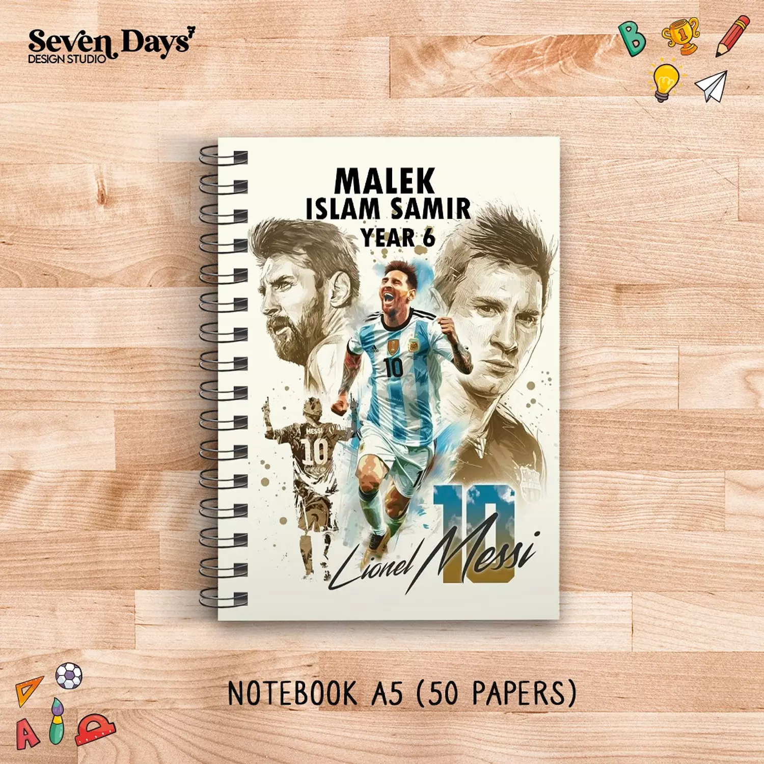 Messi School Labels | Seven Days Design Studio