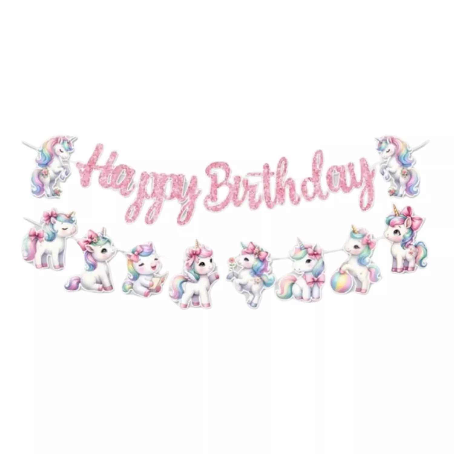 Glitter Unicorn Happy Birthday Garland image