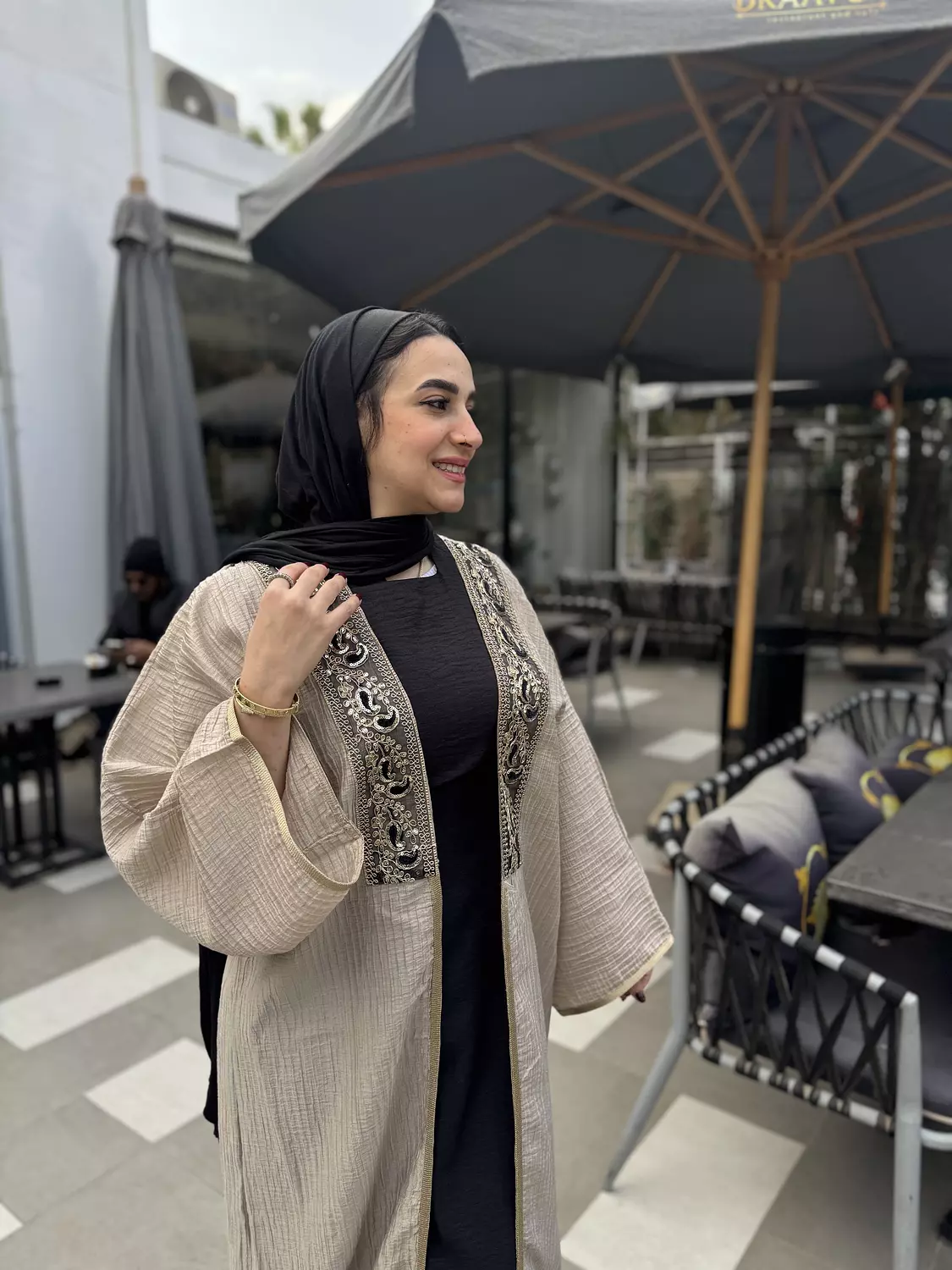 Hayah Abaya In Ivory 2