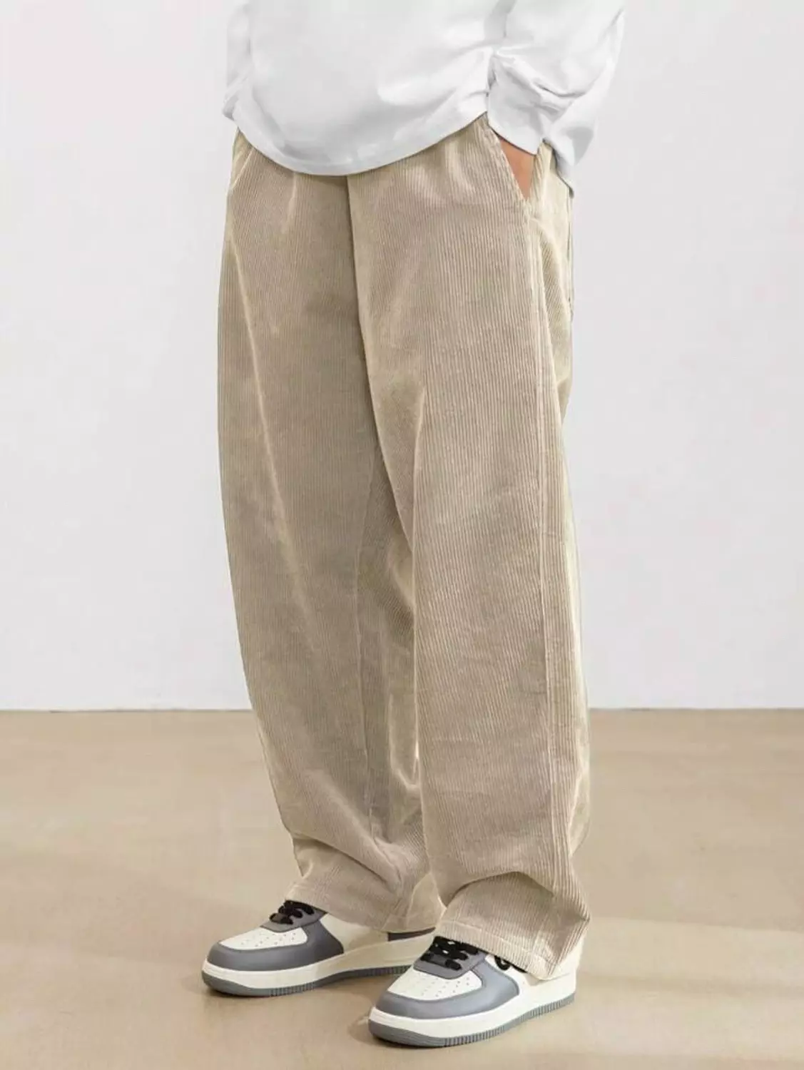 Beige wide leg pants image