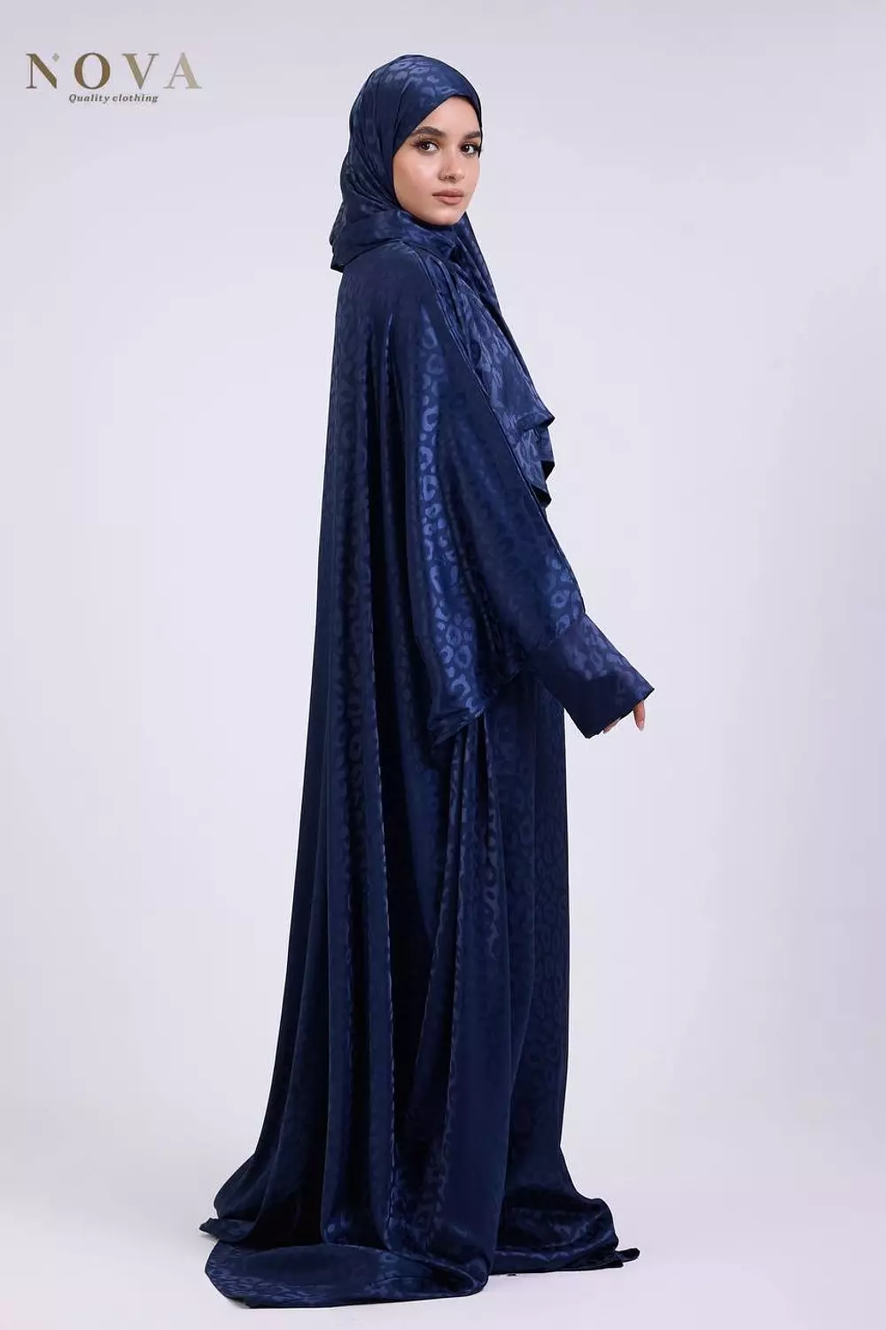 Deep navy blue butterfly Jacquard 1