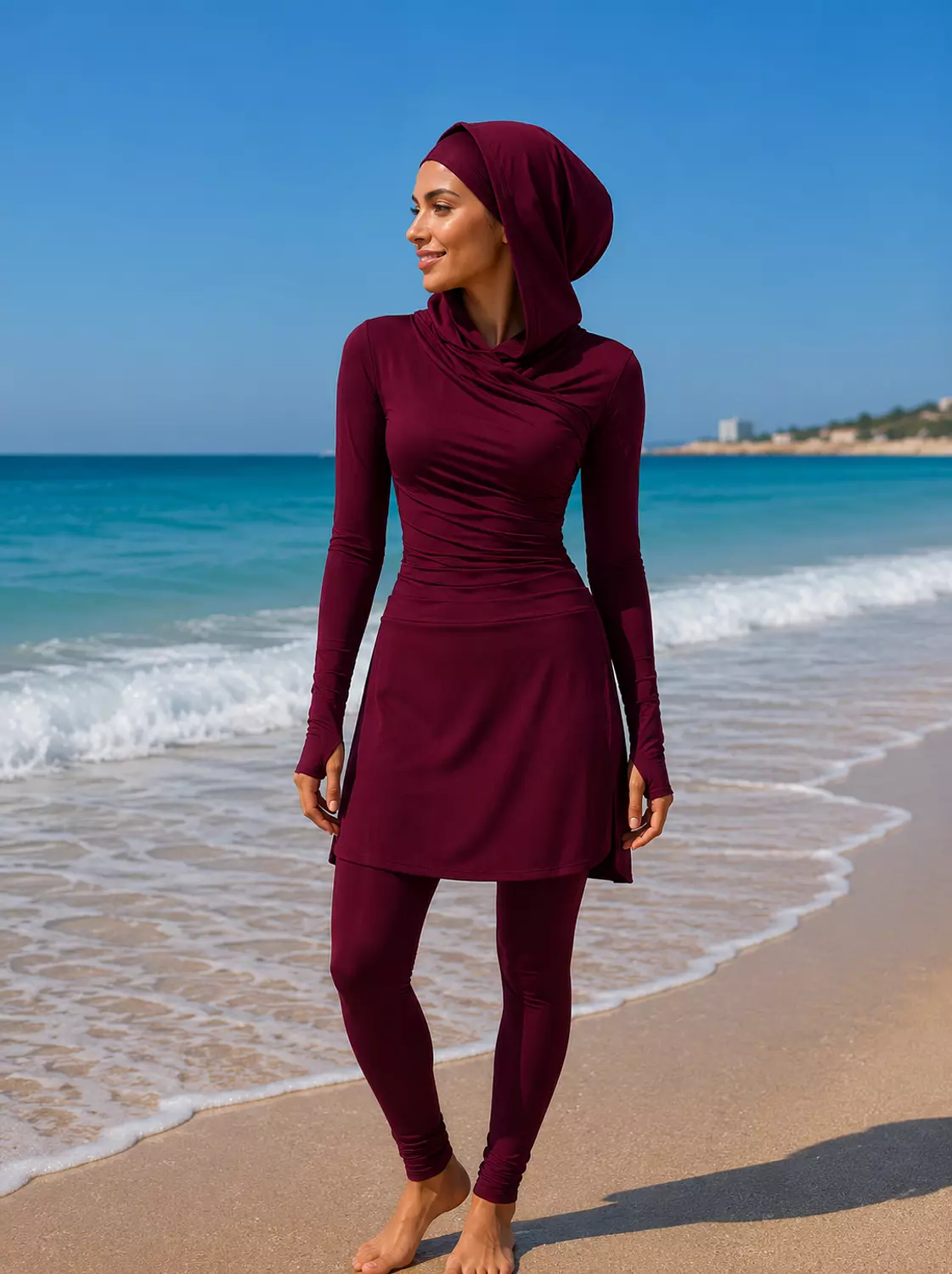 Maroon Marble Burkini 11