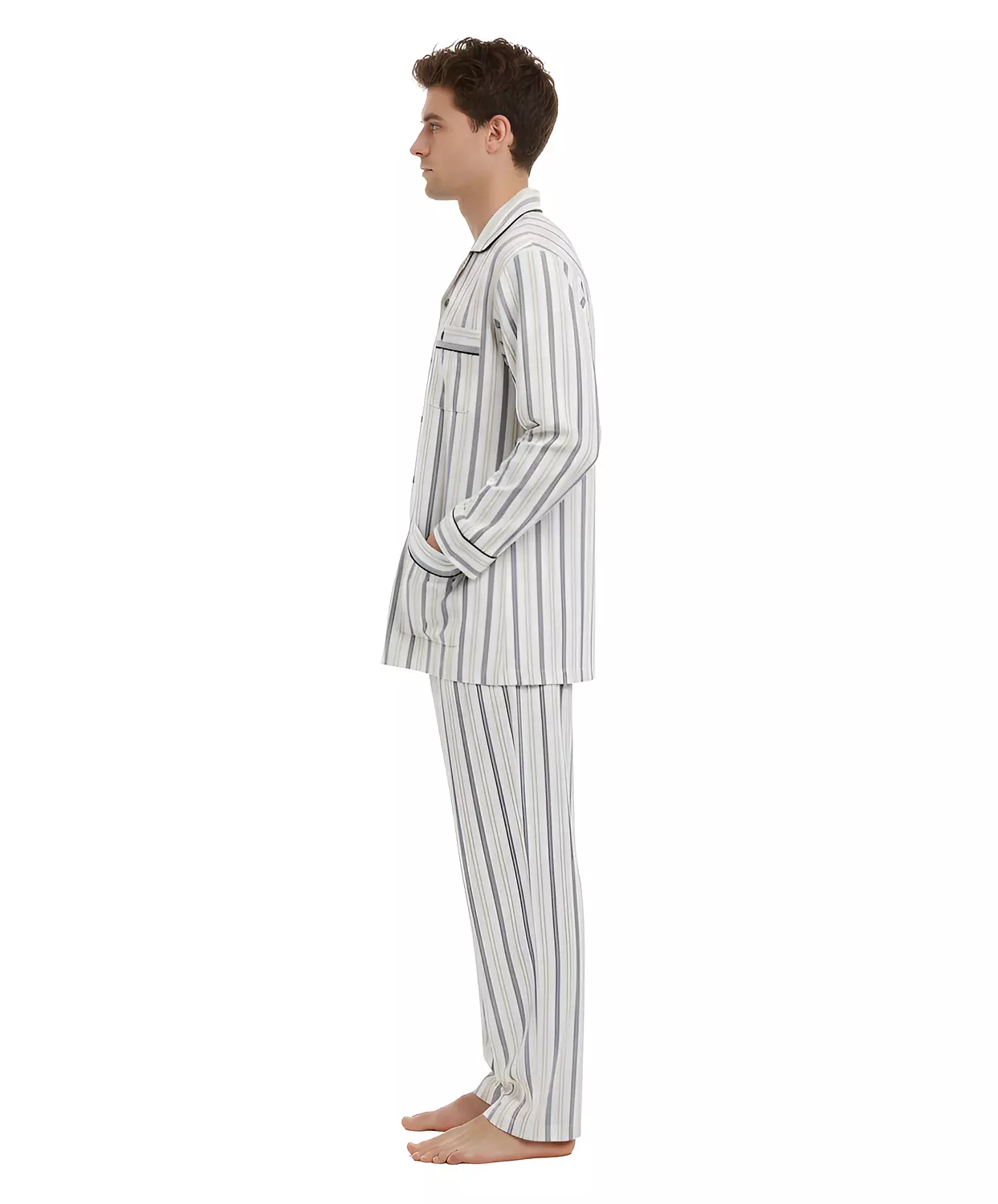 Shorto Classic Multicolor Kastoor Pajama-26-1-2335-Grey*Yellow 3