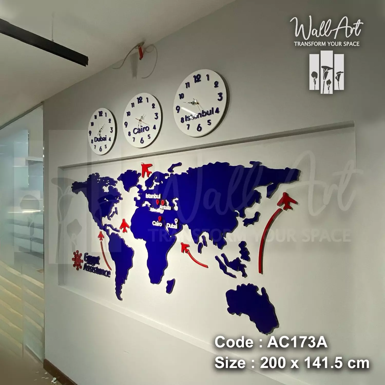 AC173-Coloured Acrylic Map    4