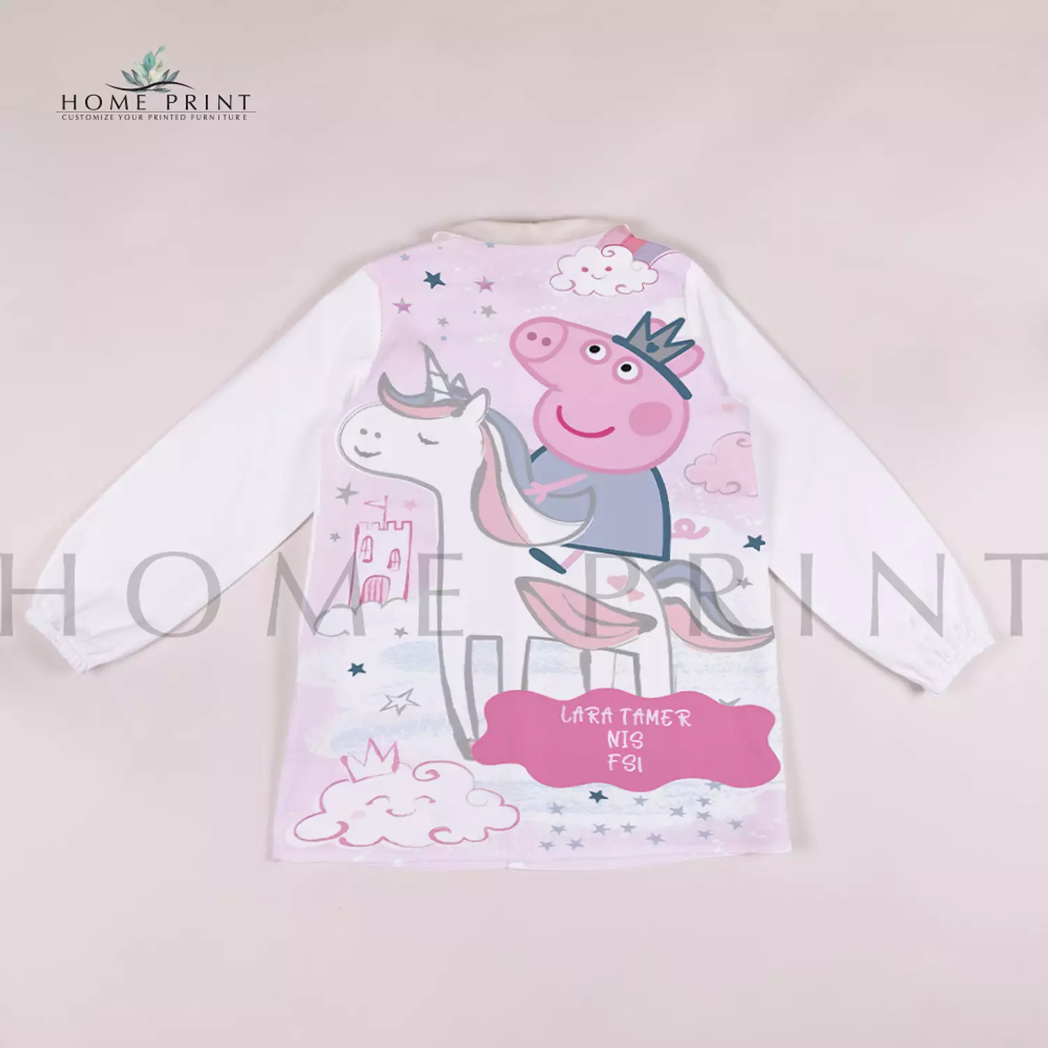  Waterproof kids apron - Princess Peppa and Unicorn  image