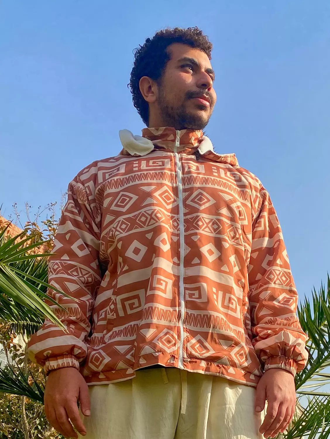 Ethnic Brown & Beige Unisex Bomber Jacket 2