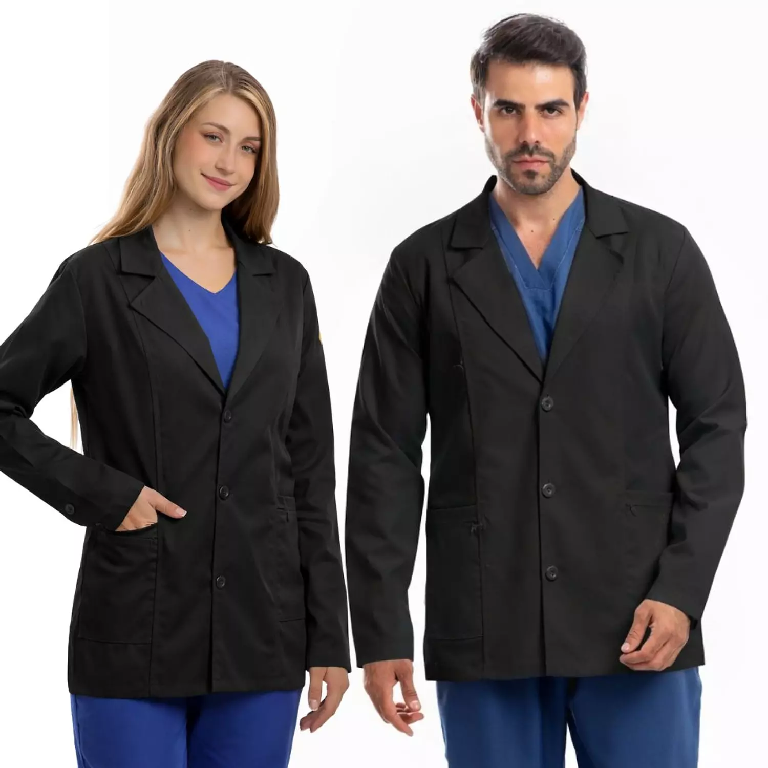 Black Elegance Lab Coat Short image