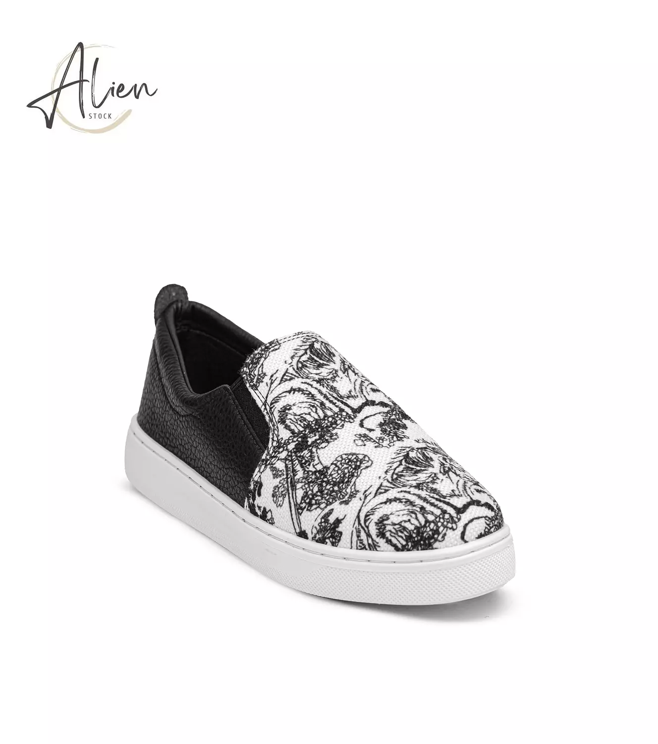 Glitter slip-on Black-white women hover image