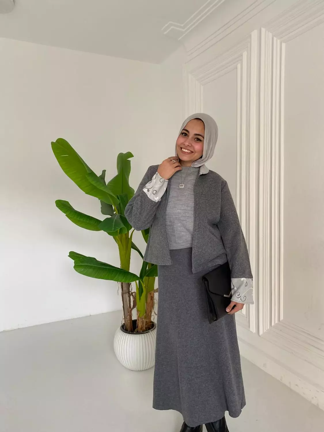Gray Broadcloth cropped Jacket image