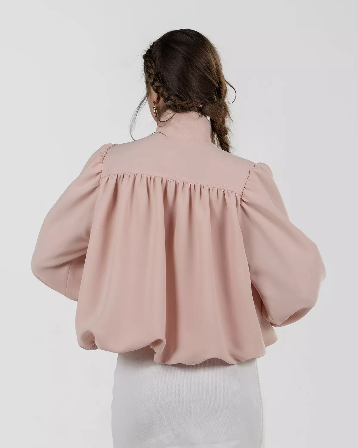 Refined Powder Pink Balloon Turtleneck Jacket 2