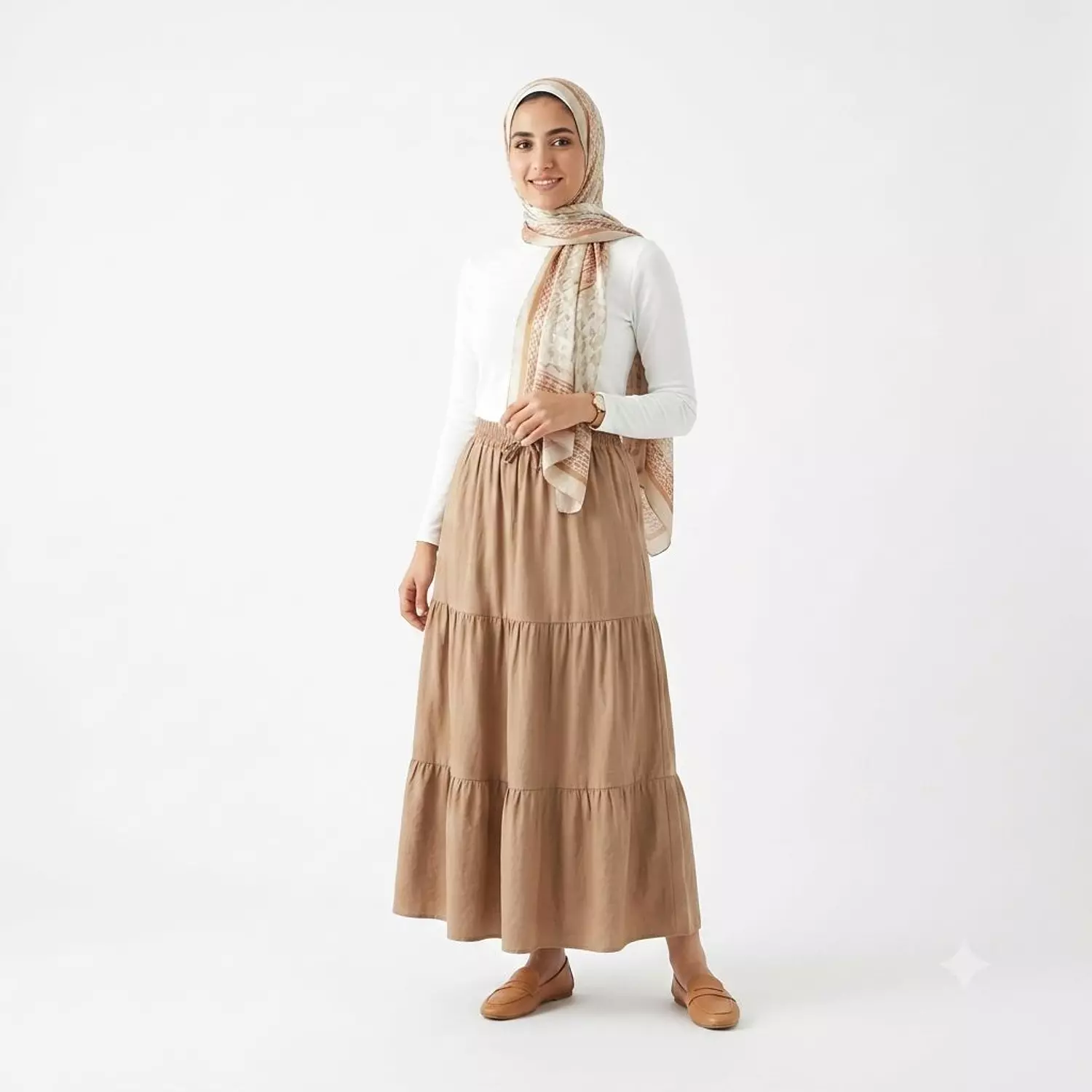 Tiered Modest Maxi Skirt 2