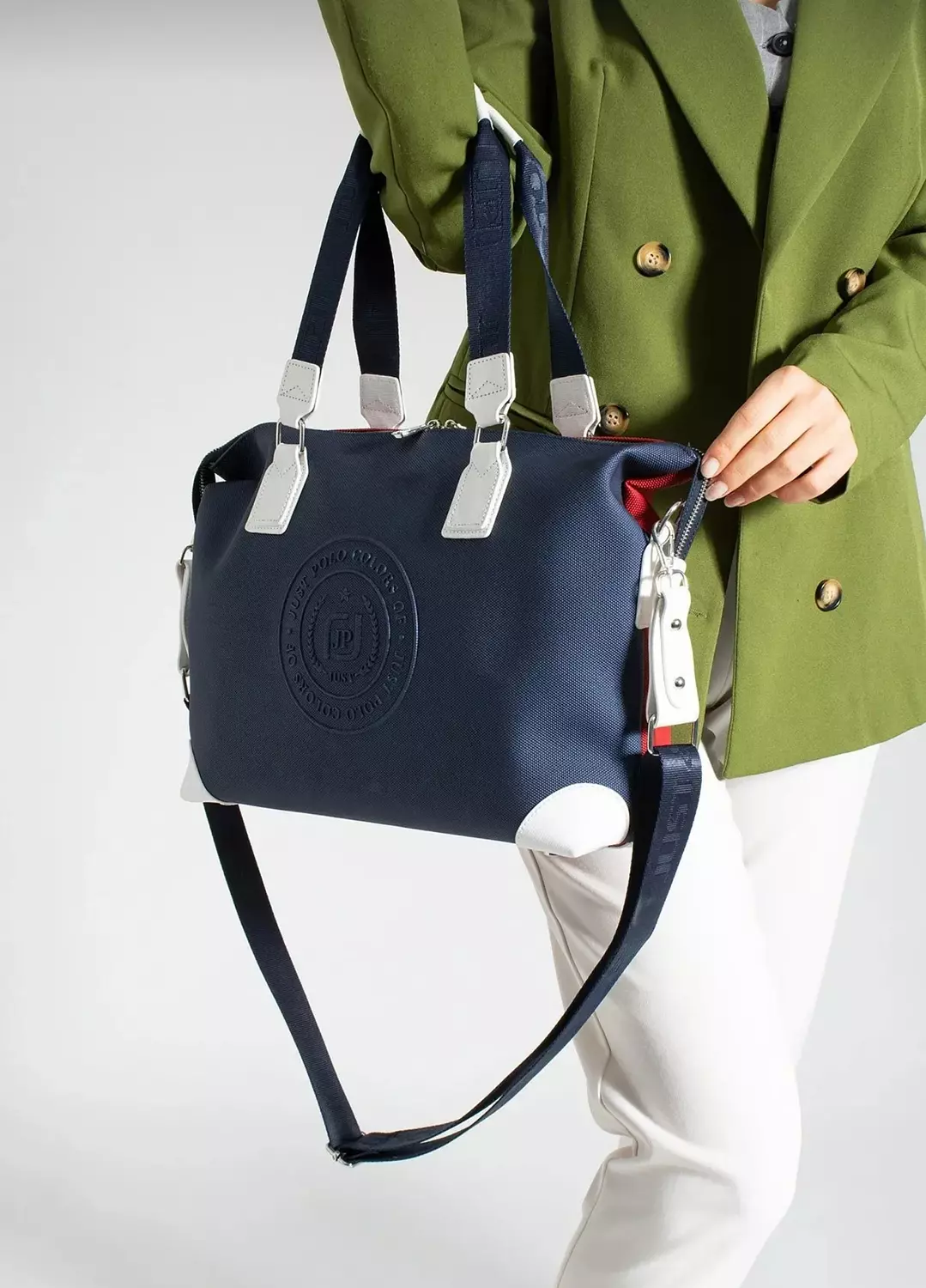 Navy bag with logo brand  image
