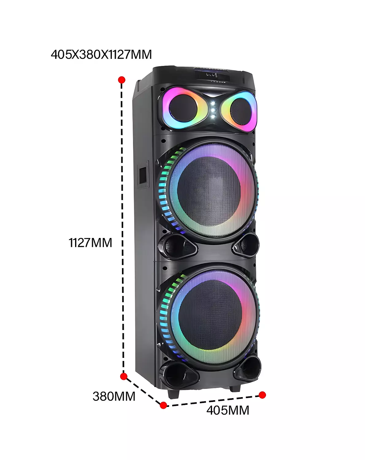 Vovo V-1210 Double 12 Inch Party Speaker with 80W Power 6