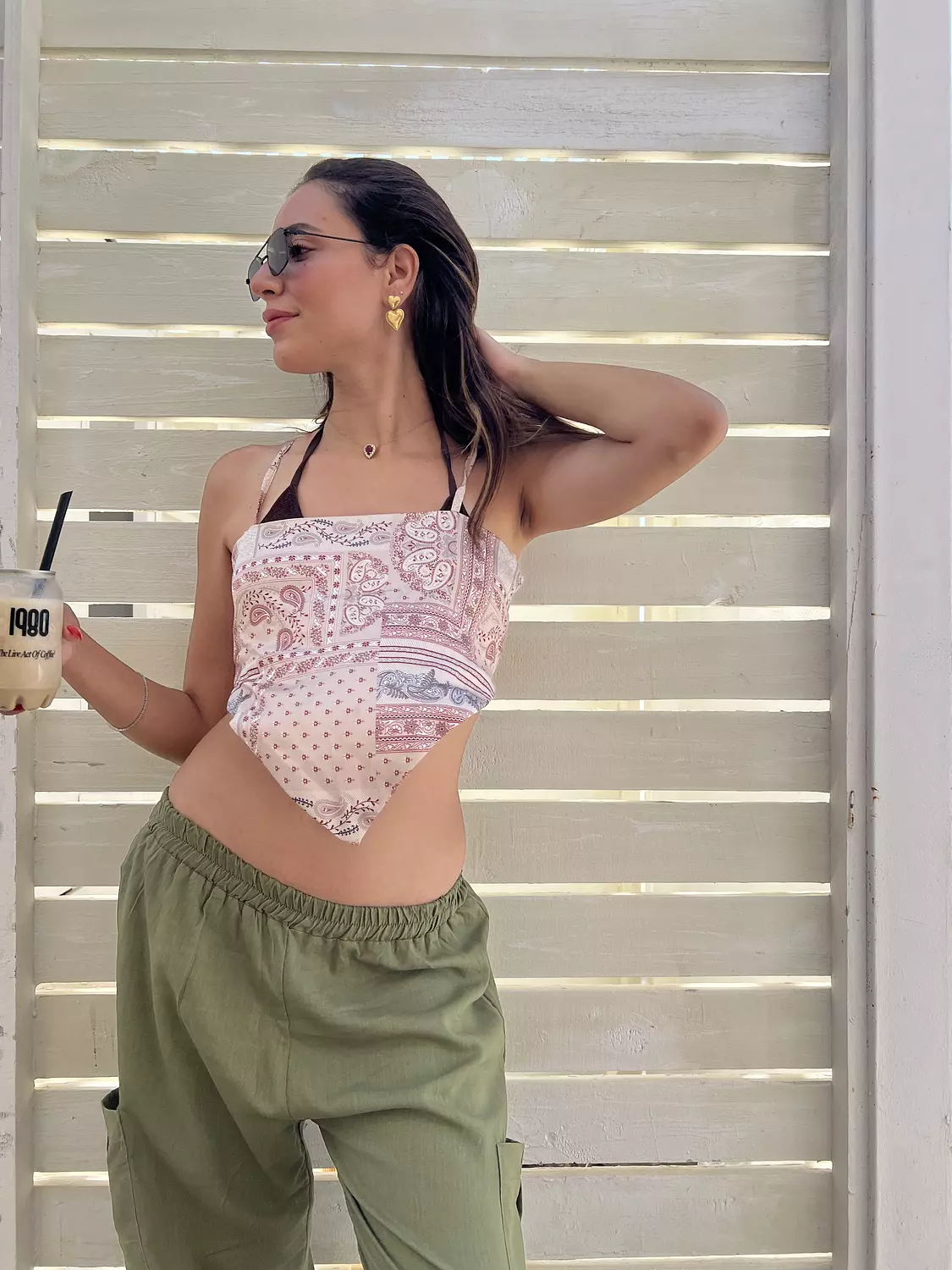 Scarf Top - Beige  